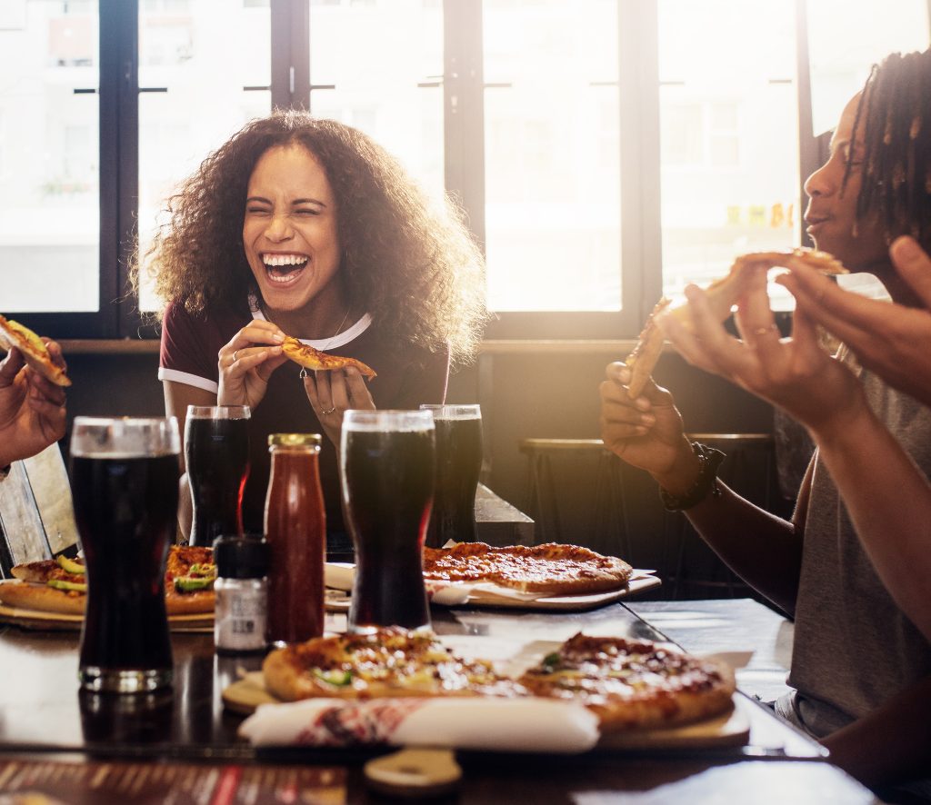Friends enjoying cola